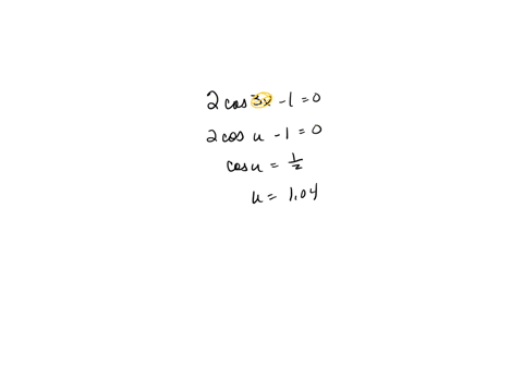 question-part-points-submissions-used-solve-the-multiple-angle-equation-enter-your-answers-as-a-comma-separated-list-use-n-as-an-integer-constant-enter-your-response-in-radians-2-cos-3x-1-0-27932