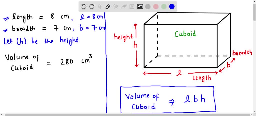 SOLVED The Volume Of A Cuboid Is 2800 Cm If The Length And Breadth Of 