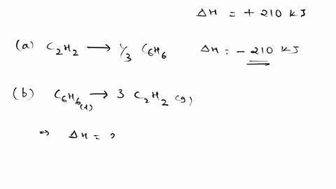 consider-the-decomposition-of-liquid-benzene-ch-l-to-gaseous-acetylene-chz-g-chs-czhzg-ah-210-kj-a-what-is-the-enthalpy-change-for-the-reverse-reaction-b-what-is-ah-for-the-decomposition-of-84954