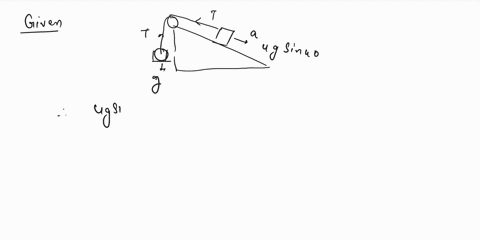 a-block-on-an-inclined-surface-is-connected-to-another-block-that-is-hanging-ovcr-the-top-edge-of-the-incline-as-shown-in-the-following-diagram-the-blocks-in-the-systcm-are-moving-in-such-wa-03741