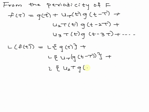 show-that-the-laplace-transform-of-a-piecewise-continuous-periodic-function-ft-with-period-t-can-be-written-as-lft-e-st-ftdt-1-_-e-st-63168