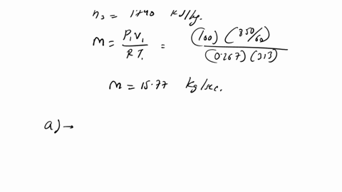 a-gas-turbine-power-plant-operates-on-the-simple-brayton-cycle-between-the-pressure-limits-of-100-and-1600-kpa-the-working-fluid-is-air-which-enters-the-compressor-at-40c-at-a-rate-of-850-m3-72789