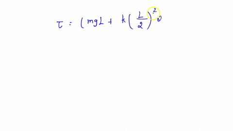 a-pendulum-is-made-from-a-rigid-massless-rod-l-i-and-steel-ball-with-mass-m-4kg-spring-with-constant-k-200-nlm-is-connected-t0-the-center-of-the-rod-halfivay-below-the-rod-pivot-point-when-t-49466