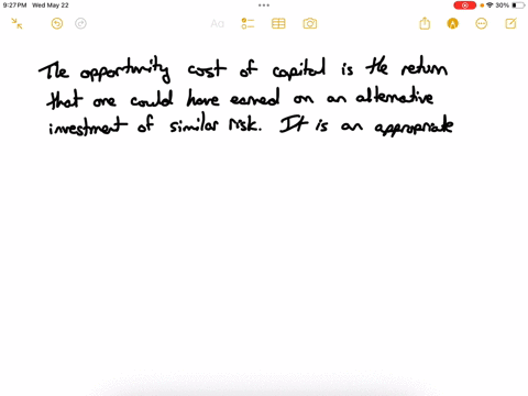 when-is-the-opportunity-cost-of-capital-an-appropriate-discount-rate