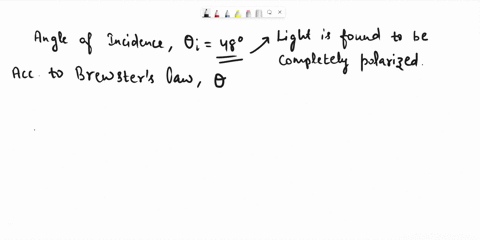 the-angle-of-incidence-of-light-beam-in-air-onto-a-reflecting-surface-is-continuously-varied-the-reflected-ray-is-found-to-be-completely-polarized-when-the-angle-of-incidence-is-48-what-is-t-11145
