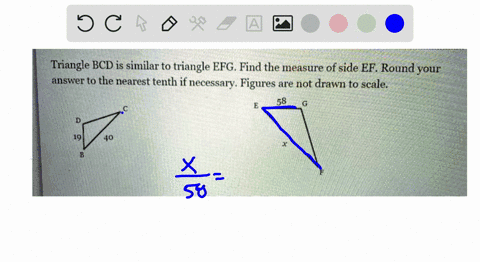triangle-bcd-is-similar-to-triangle-efg-find-the-measure-of-side-ef-round-your-answer-t0-the-nearest-tenth-if-necessary-figures-are-not-drawn-to-scale-80276