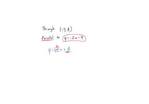 give-the-equation-of-the-line-passing-through-the-point-3-8-that-is-parallel-to-y-2-x-4-write-your-answer-in-slope-intercept-form