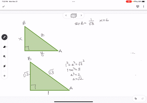 consider-a-right-triangle-with-a-side-of-length-x-opposite-angle-a-a-side-of-length-y-opposite-angle-b-and-a-hypotenuse-of-length-z-opposite-the-right-angle-if-sinb-1-3-and-x6-find-the-lengt-54375