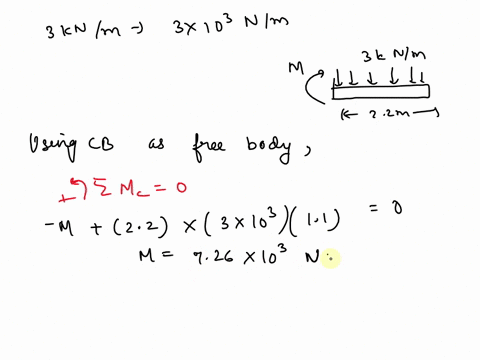 for-the-beam-and-loading-shown-determine-the-maximum-normal-stress-due-to-bending-on-a-transverse-section-at-ctake-p-3-knm-round-the-final-answer-to-two-decimal-places-10kn-p-100mm-200mm-b-1-04248
