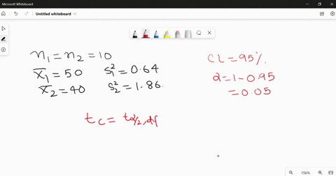 in-calculating-the-95-confidence-interval-for-1-2-the-difference-between-the-means-of-two-normally-distributed-populations-the-summary-statistics-from-two-independent-samples-are-nsubscript-45265