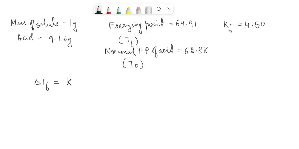 Solved If A Solution Of 1 00g Of Unknown Solute Is Added To 9 116g Of Solved If A Solution Of 1 00g Of Unknown Solute Is Added To 9 116g Of