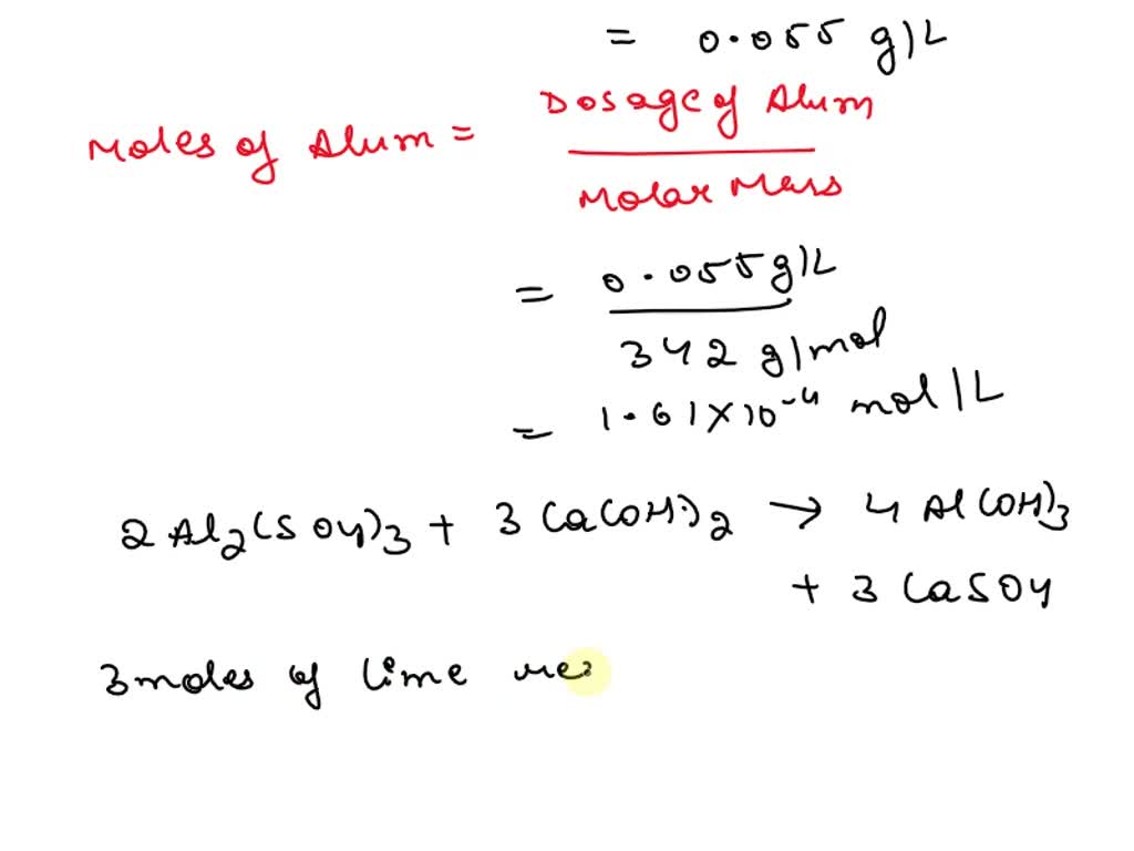 Water with low alkalinity of 12 mg/L as CaCO3 is treated using an alum
