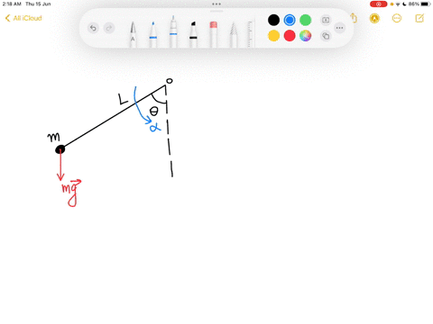 small-sphere-with-mass-m-is-attached-t0-massless-rod-of-length-l-that-is-pivoted-at-the-top-fomming-simple-pendulum-the-pendulum-is-pulled-t0-one-side-so-that-the-rod-is-at-an-angle-from-the-09877