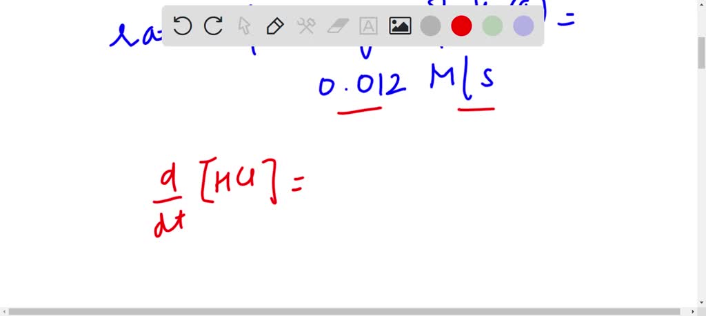 SOLVED: Consider the reaction, H2(g) + Cl2(g) â†’ 2HCl(g). The rate of ...