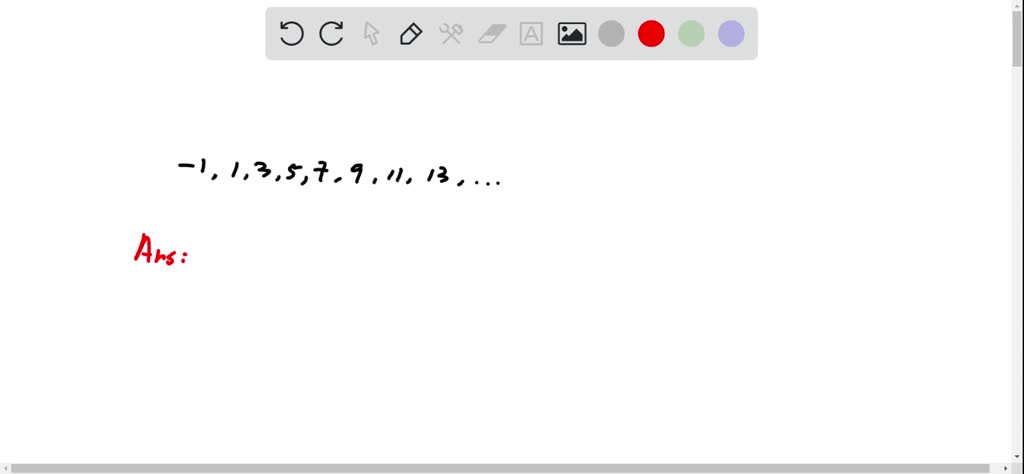 What is the function for the arithmetic sequence 1 3 5 7 9 11?