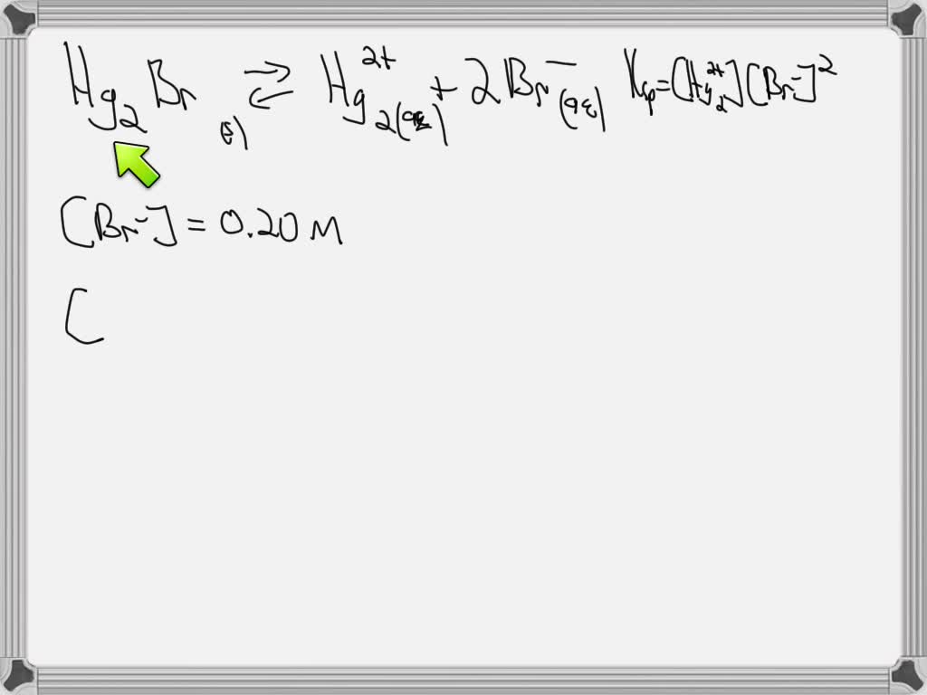 SOLVED: Consider the equilibrium of the sparingly soluble salt, Hg2Br2 ...