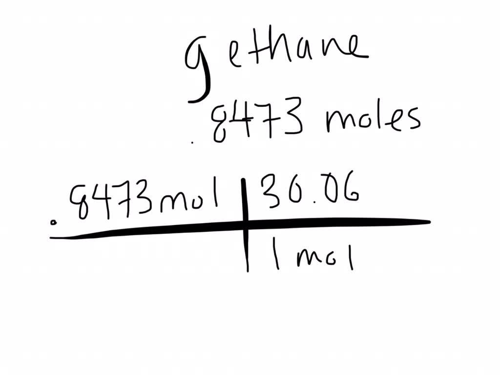 SOLVED: Calculate the grams of ethane present in a sample containing 0. ...