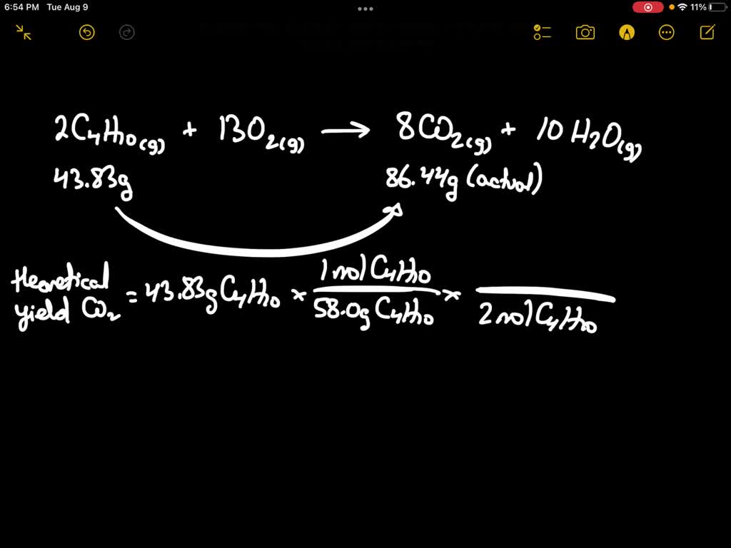 SOLVED The balanced equation for the combustion of butane is 2C4H10(g