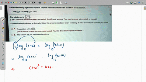 ll-hactonk-2of-45-21-complote-salve-tho-following-loganthml-oquation-exprosa-itional-solutionn-in-iha-axnct-fonn-lend-05-dacimals-2log-13x-2log13-4x-11-tho-solution-cot-u-m-use-comma-l0-bopu-78056