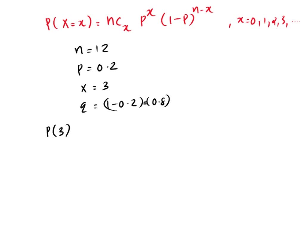 SOLVED A binomial distribution has n = 12 trials with a probability of