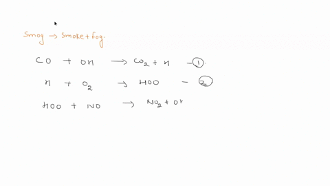 in-one-of-the-reactions-responsible-for-the-formation-of-smog-carbon-monoxide-reacts-with-nitrogen-monoxide-as-summarized-by-the-following-mechanism-co-oh-co2-h-h-o2-hoo-hoo-no-no2-oh-determ-55873