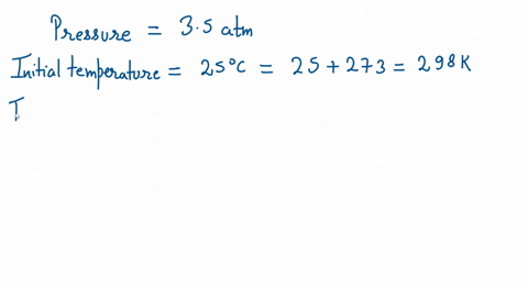 a-20-l-gas-sample-is-found-to-exert-35-atm-at-25c-what-would-the-pressure-be-if-the-temperature-is-changed-to-30c-82463