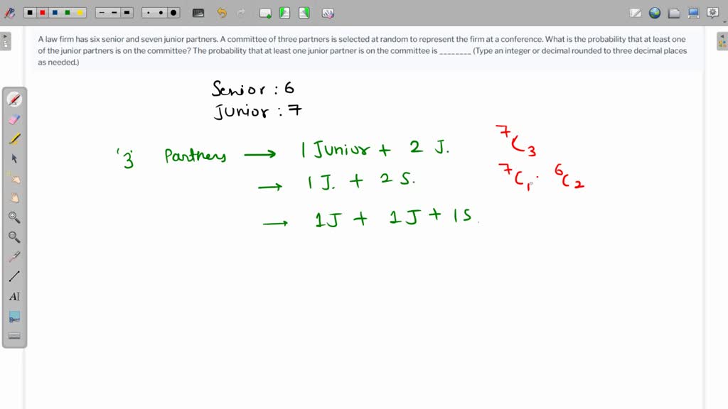 SOLVED: A Law Firm Has Six Senior And Seven Junior Partners. A ...