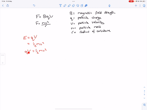 an-electron-accelerated-through-a-potential-difference-of-15000-v-enters-a-region-of-magnetic-field-pointing-into-the-page-as-shown-the-radius-of-curvature-in-the-trajectory-of-the-electron-67021
