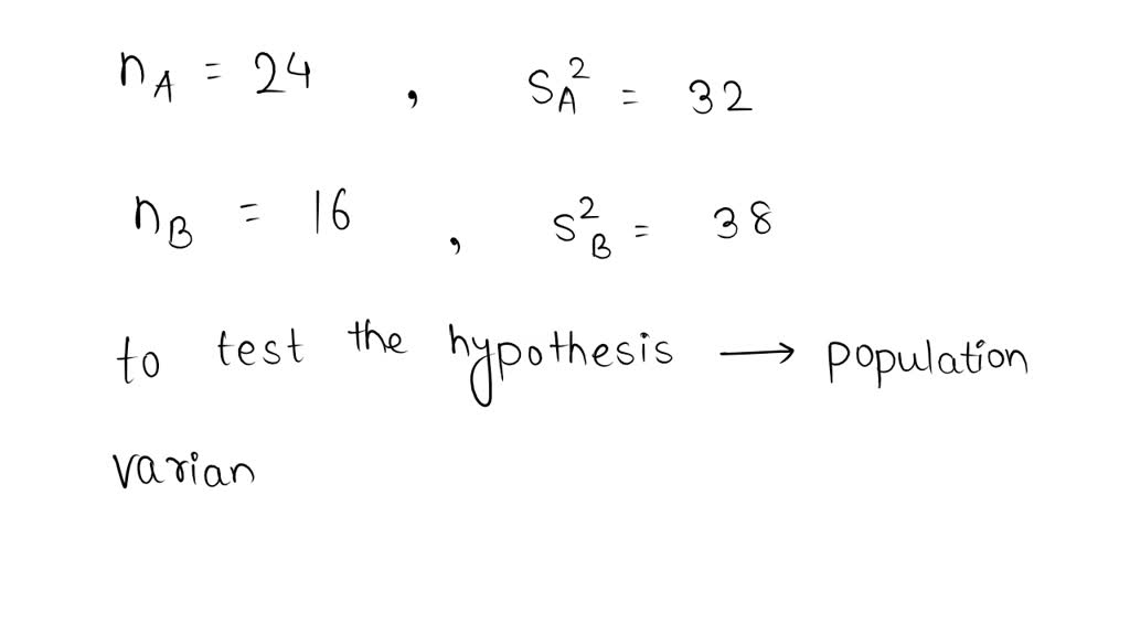 SOLVED: Consider The Following Sample Information From Population A And ...