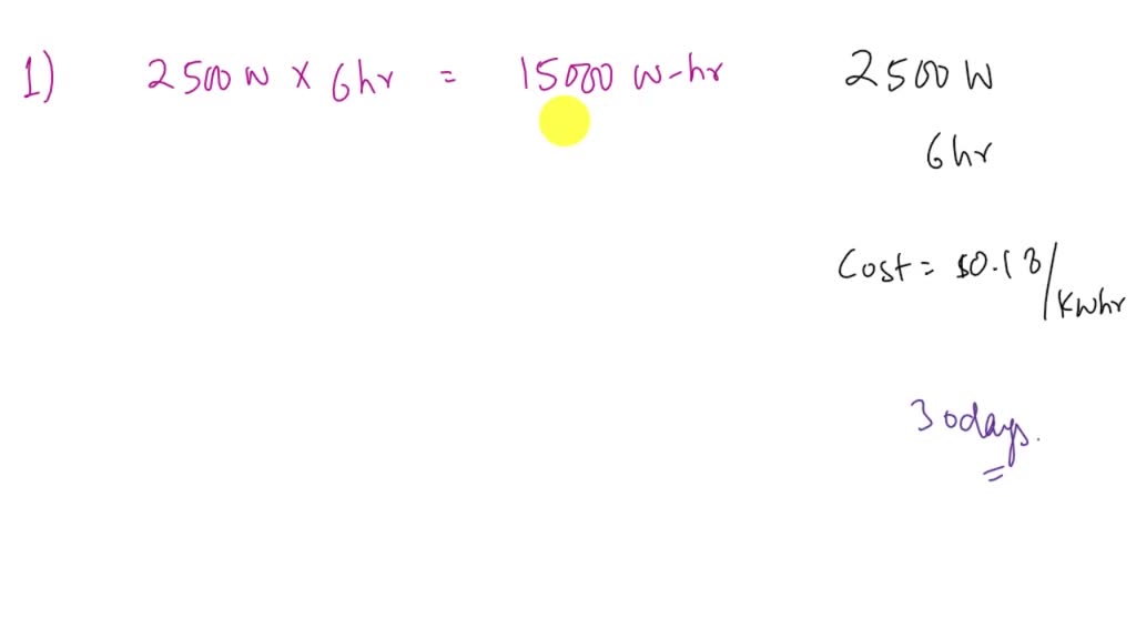 SOLVED Val's wholehouse central air conditioner uses 2,500 watts when