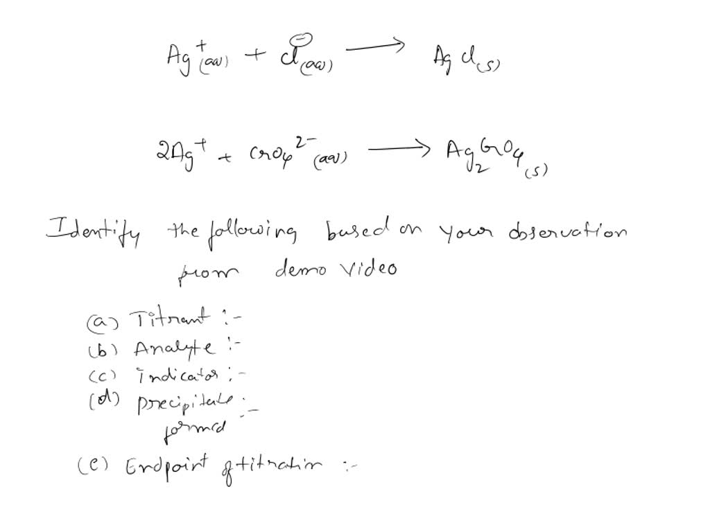SOLVED This method determines the chloride ion concentration of a solution by titration with