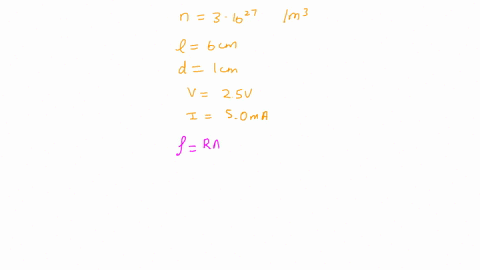 a-particular-conductor-has-30-1027-mobile-electrons-per-cubic-meter-the-material-is-in-the-shape-of-a-cylinder-of-length-60-cm-and-diameter-10-cm-when-the-bar-is-connected-to-a-battery-with-56116
