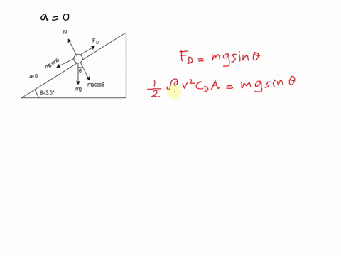 a-70-kg-bicyclist-is-coasting-down-a-long-hill-with-a-35-slope-hes-moving-quite-rapidly-so-air-drag-is-important-his-cross-section-area-is-032-m2-and-his-drag-coefficient-is-088-what-speed-d-23678