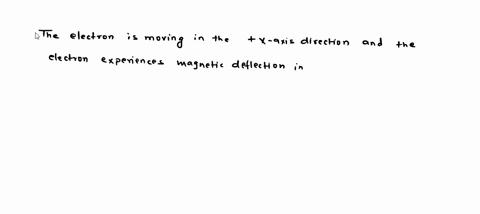 an-electron-moving-in-the-direction-of-the-x-axis-enters-a-region-of-uniform-magnetic-field-if-the-electron-experiences-magnetic-deflection-in-the-direction-the-direction-of-the-magnetic-fie-84436