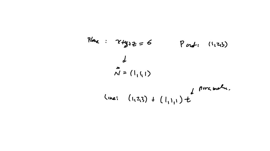 Find the equation of the line passing through the point (1, 2, 3 ...