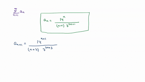 1-points-scalcet8-116013-use-the-ratio-test-to-determine-whether-the-series-is-convergent-or-divergent-14n-172n-1-n-1-n-identify-a-evaluate-the-following-limit-lim-an-an-an-an-since-lim-1-th-73066