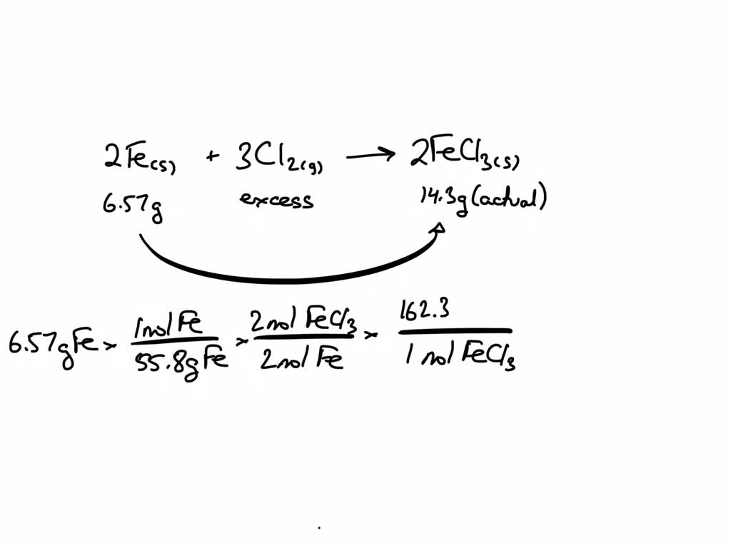 SOLVED The reaction of 13.2 g iron (III) chloride and 13.2 g lithium