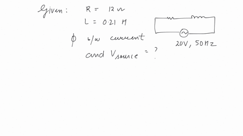 a-12-ohm-resistor-and-a-021-henry-inductor-are-connected-in-series-to-an-ac-source-operating-at-20-volts-50-cyclesecond-the-phase-angle-between-the-current-and-the-source-voltage-is
