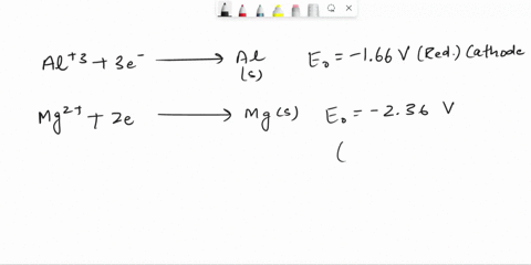 consider-the-electrolysis-of-a-mixture-of-molten-albr3-and-mgbr2-identify-the-half-reaction-occurring-at-the-anode-and-at-the-cathode-use-the-eo-values-to-make-the-decision-98668