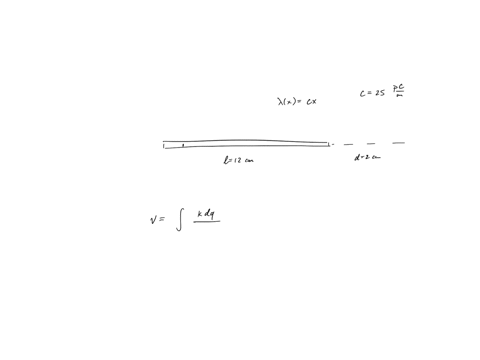 the-thin-plastic-rod-shown-in-the-figure-has-length-l-120-cm-and-a-nonuniform-linear-charge-density-a-cx-where-c-250-pcm-with-v-0-at-infinity-find-the-electric-potential-at-point-p1-on-the-a-85695