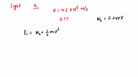 when-light-shines-on-potassium-the-photo-electrons-maximum-speed-is-42-times-105-mathrmm-mathrms-fin-21463