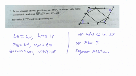 parallelogram-mnpq-is-shown-with-points-the-diagram-shown-located-on-its-such-that-mu-sf-and-rn-qt-prove-that-rstu-must-be-parallelogram-47317