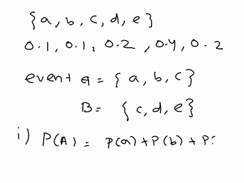 the-sample-space-of-a-random-experiment-is-abde-with-probabilities-010102-04-and-02respectively-let-a-denote-the-events-abc-and-let-b-denotes-the-event-cde-determine-the-following-pa-i-pa-n-81086