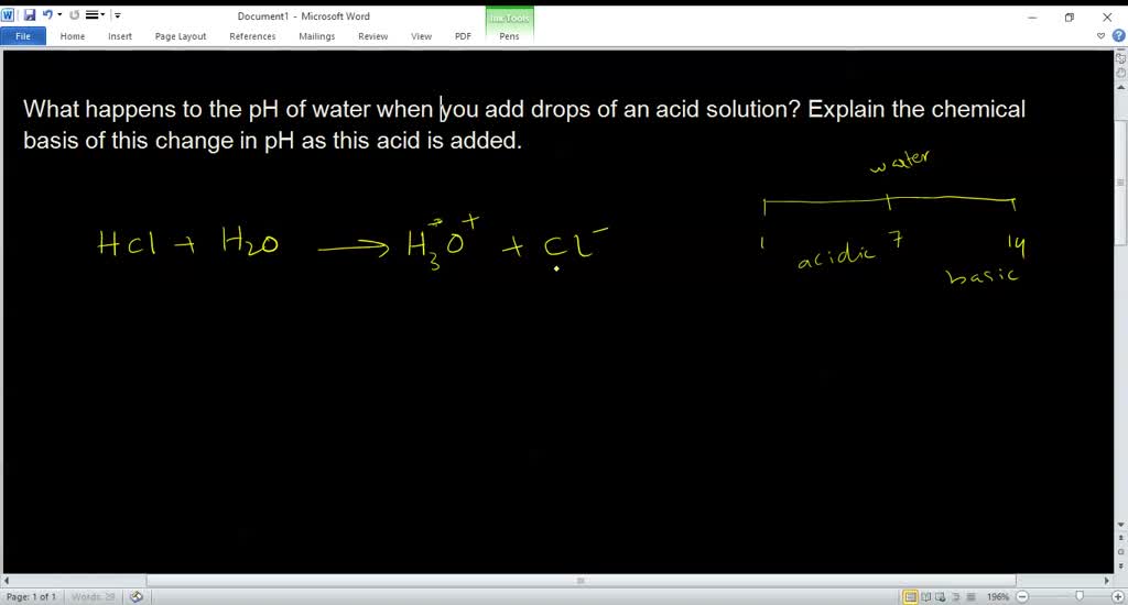 SOLVED What happens to the pH of water when you add drops of an acid