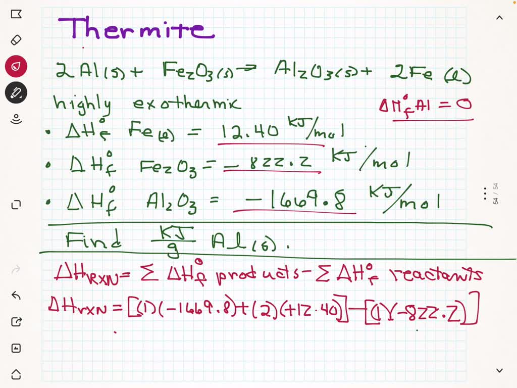 solved-the-thermite-reaction-involves-aluminum-and-iron-iii-oxide