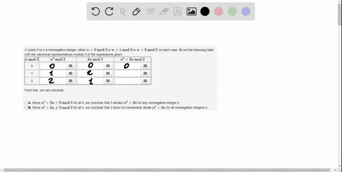 point-for-n-nonnegative-integer-either-n-0-mod-3-or-n-imod-3-or-n-2-mod-3-in-each-case-fill-out-the-following-table-with-the-canonical-representatives-modulo-of-the-expressions-given-mod-3-m-18103