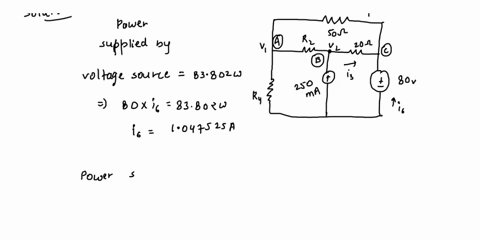 p-43-14-the-voltage-source-in-the-circuit-shown-in-figure-p-43-14-supplies-83802-w-the-current-source-supplies-17572-w-determine-the-values-of-the-node-voltages-v1-and-vz-50-q-rz-v2-20-9-r4-56435