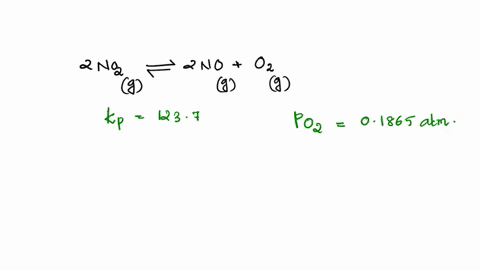 a-flask-that-initially-contained-pure-no2-was-heated-to-1000-k-a-temperature-at-which-the-value-of-kp-for-the-decomposition-of-no2-is-1237-2no2g-2nog-o2g-given-that-the-partial-pressure-of-o-35953