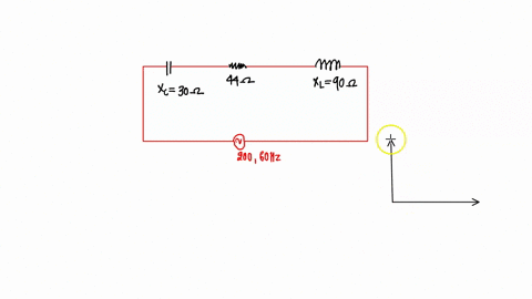 a-series-circuit-connected-across-a-200-volt-60-hz-line-consists-of-capacitor-capacitance-300a-non-inductive-resistor-0f-44nand-coil-of-inductive-resistance-of-90-determine-the-current-in-th-40308