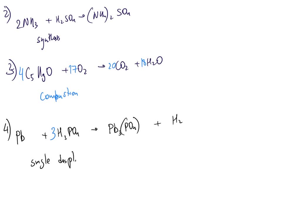 Solved: Balance The Reactions And Indicate Which Type Of Chemical 